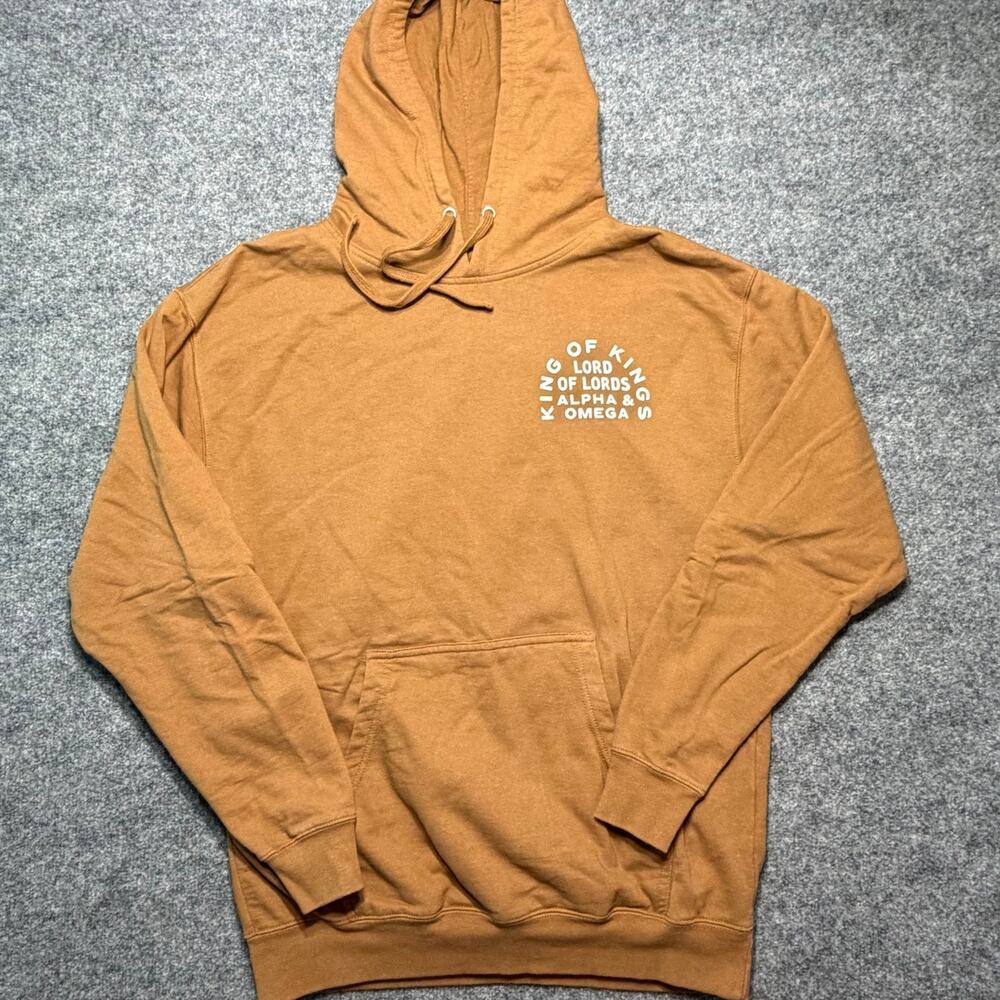 Hope Outfitters King of Kings Hoodie Large Brown Christian‎ Graphic Sweatshirt